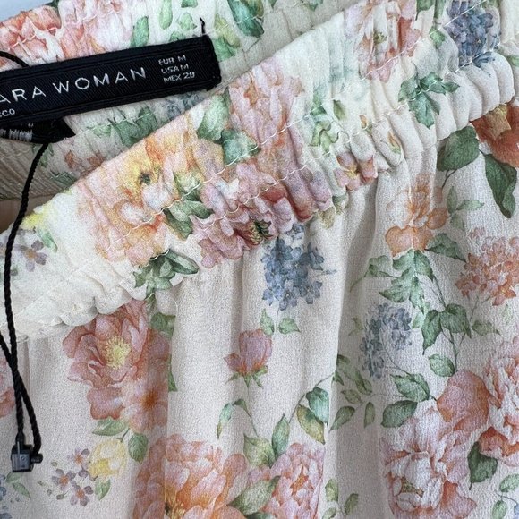 Zara Skirt Floral Print Ruffle Mini Pull On Elastic Blogger Fave - Picture 6 of 12